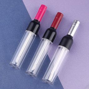 img 3 attached to 16 Pcs 5Ml Empty Lip Gloss Tubes, Refillable Wine Bottle Shape DIY Lip Oil Sample Travel Vials, Creative Portable Kawaii Lip Glaze Packaging Tube With Wand