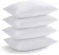 acanva bed pillows for sleeping, cooling hotel quality with premium soft 3d down alternative fill for back, stomach or side sleepers, king (pack of 4), white 4 count logo