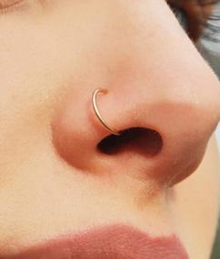 img 3 attached to Non-Pierced Clip On Fake Septum Nose Rings Hoop Jewelry For Women Men - QWALIT Faux Piercing Jewelry