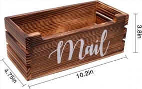 img 2 attached to Rustic Wooden Mail Organizer Box For Tabletop Storage Of Letters, Bills, Coupons, Notebooks And Pens