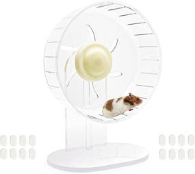 img 4 attached to 🐹 Quiet Jetczo Hamster Exercise Wheel with Adjustable Stand & Anti-Slip Stickers - Ideal for Dwarf Hamsters, Gerbils, and Mice (7.9IN)