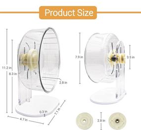 img 3 attached to 🐹 Quiet Jetczo Hamster Exercise Wheel with Adjustable Stand & Anti-Slip Stickers - Ideal for Dwarf Hamsters, Gerbils, and Mice (7.9IN)