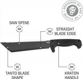 img 3 attached to Get The Ultimate Survival Tool With SOG SOGfari Tanto Machete - 10 Inch Full Tang Blade For Brush Clearing, Wood Chopping And Crop Harvesting