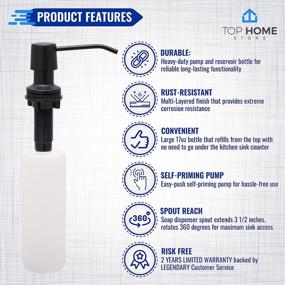 img 2 attached to Upgrade Your Kitchen Sink With Our Refillable Stainless Steel Soap Dispenser - Top-Fill Design For Easy Refills (Black Matte, 1)