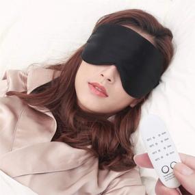 img 1 attached to USB-маска для глаз с подогревом, многоразовая электрическая мягкая повязка для сна с контролем температуры и времени для сухих глаз / опухших глаз - черный