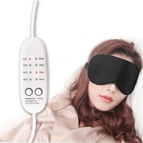 img 4 attached to USB-маска для глаз с подогревом, многоразовая электрическая мягкая повязка для сна с контролем температуры и времени для сухих глаз / опухших глаз - черный
