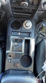 img 6 attached to Voodonala для Toyota 4Runner Gear Shift Panel Cover Central Console Внутренняя отделка для Toyota 4Runner SUV 2010-2019 (углеродное волокно, черный, 1 шт., ABS)