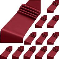 aneco 12 pack satin table runner 12 x 108 inch burgundy long wedding satin silk table runner for wedding banquet graduations birthday party decoration logo