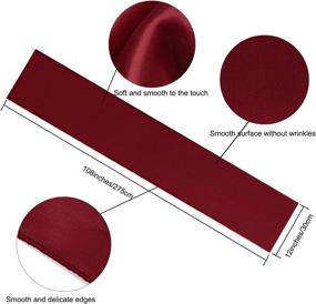 img 3 attached to Aneco 12 Pack Satin Table Runner 12 X 108 Inch Burgundy Long Wedding Satin Silk Table Runner For Wedding Banquet Graduations Birthday Party Decoration