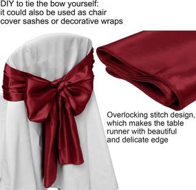 img 1 attached to Aneco 12 Pack Satin Table Runner 12 X 108 Inch Burgundy Long Wedding Satin Silk Table Runner For Wedding Banquet Graduations Birthday Party Decoration