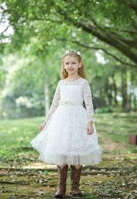 img 2 attached to Bow Dream Flower Girls Vintage Dresses - Clothing for Girls