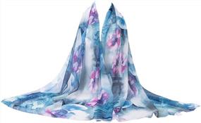 img 3 attached to Stylish Floral Chiffon Scarf: Perfect For The Beach And Holidays