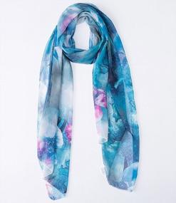 img 2 attached to Stylish Floral Chiffon Scarf: Perfect For The Beach And Holidays