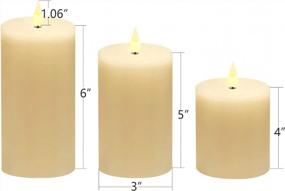 img 3 attached to 3" Ivory Flat Top Battery Operated Flameless Candles With Moving Flame Wick, Remote Control Timer & Bright Pillar Candle For Fireplace Candelabra Or Desk Decor