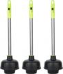 steadmax 3-pack heavy duty rubber toilet plungers with stainless steel handles and double thrust force cups - ideal for commercial and domestic use in bathrooms, kitchens, and more! logo