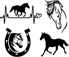 img 4 attached to Horse Decal Pack Heartbeat Horseshoe