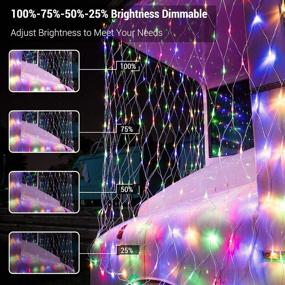 img 2 attached to BrizLabs 360 LED Christmas Net Lights с пультом дистанционного управления - многоцветные сетчатые светильники для внутренних и наружных украшений