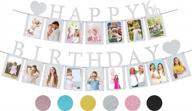 pre-assembled silver sweet 16 photo banner with 16 photo card frames - perfect decoration for girls' 16th birthday party логотип