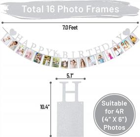img 1 attached to Pre-Assembled Silver Sweet 16 Photo Banner With 16 Photo Card Frames - Perfect Decoration For Girls' 16Th Birthday Party