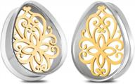 teardrop double flared stainless steel ear plugs: lightweight body piercing jewelry for women logo