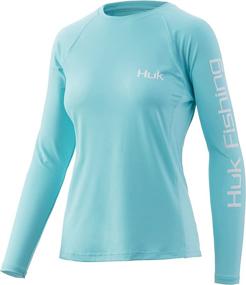 img 3 attached to 👚 HUK Women's Standard Pursuit Long Sleeve Performance Shirt + Sun Protection, Tuna-Blue Radiance, X-Large - Ultimate Performance Apparel for Women with Enhanced Sun Protection