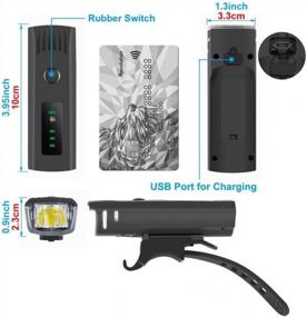 img 2 attached to 400 Lumen Super Bright LED Bike Front & Back Light Set - USB Rechargeable, Fits All Bicycles For Cycling Safety