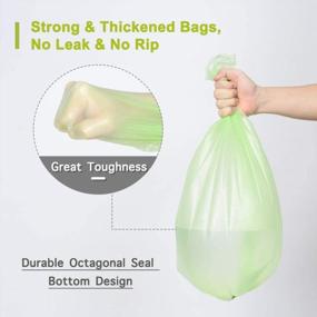 img 1 attached to Eco-Friendly Garbage Bags: 1.2 Gallon Biodegradable Mini Compostable Bathroom Trash Bags, Tear & Leak Resistant, 80-Pack