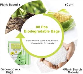 img 3 attached to Eco-Friendly Garbage Bags: 1.2 Gallon Biodegradable Mini Compostable Bathroom Trash Bags, Tear & Leak Resistant, 80-Pack