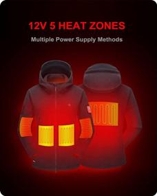img 3 attached to Stay Cozy And Warm With DEWBU'S Heated Jacket Polar Fleece With 12V Battery Pack And Electric Heating Hoodie