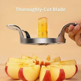 img 1 attached to Stainless Steel Apple Slicer With 12 Sharp Blades, Thoroughly-Cut Blade Design, And Divider For Apples Up To 4 Inches - SAVORLIVING Classic Apple Cutter And Pitter.