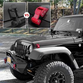 img 3 attached to 🔒 Premium Aluminum Hood Latches Catch Kit for Jeep Wrangler JK & JL - Locking Hood Catch Upgrade for Enhanced Security (2007-2021)