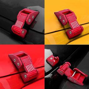 img 1 attached to 🔒 Premium Aluminum Hood Latches Catch Kit for Jeep Wrangler JK & JL - Locking Hood Catch Upgrade for Enhanced Security (2007-2021)
