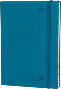 img 4 attached to POPRUN 2023 Planner Weekly And Monthly 8.5" X 10.5" - Agenda 2023 With Hourly Time Slots, Monthly Expense & Notes, Inner Pocket, Vegan Leather Soft Cover - Pacific Green