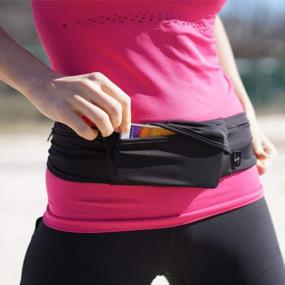 img 1 attached to Защищающий от пота беговой пояс с 3 регулируемыми карманами для iPhone — идеальный компаньон для фитнеса