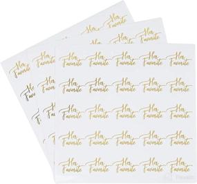 img 2 attached to Sparkling Gold Foil Stickers for Weddings: His & Her Favorite (200 Pieces, 1-inch)