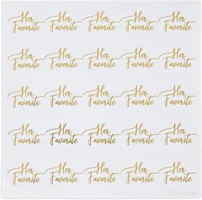 img 3 attached to Sparkling Gold Foil Stickers for Weddings: His & Her Favorite (200 Pieces, 1-inch)