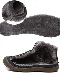 img 2 attached to Men'S Women'S Waterproof Anti-Slip Fur Lined Slip On Ankle Snow Boots