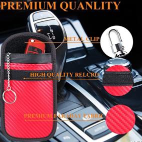 img 1 attached to 🔒 Enhanced Faraday Bag for Key Fob (2 Pack) - Premium Car RFID Signal Blocking! Boost Car Security & Protect Against Theft - Red