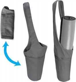 img 1 attached to Cotton Yoga Mat Tote With Side And Zipper Pockets For Convenient Carrying And Storage