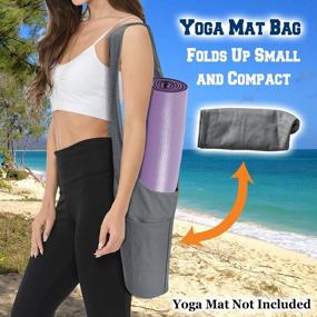 img 2 attached to Cotton Yoga Mat Tote With Side And Zipper Pockets For Convenient Carrying And Storage