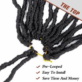 img 2 attached to Get Ready For A Trendy Look With Ubeleco 24 Inch Faux Locs Crochet Hair - Pre Looped Synthetic Locs Crochet Hair For Women.