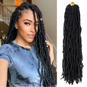 img 4 attached to Get Ready For A Trendy Look With Ubeleco 24 Inch Faux Locs Crochet Hair - Pre Looped Synthetic Locs Crochet Hair For Women.