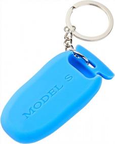 img 1 attached to Protect Your Tesla Model S Remote Key With Durable Silicone Cover - 2 Pack In Black And Blue