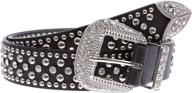 western rhinestone studded leather color women's accessories ~ belts logo