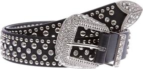 img 3 attached to Western Rhinestone Studded Leather Color Women's Accessories ~ Belts