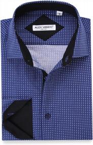 img 4 attached to Men'S Long Sleeve Printed Dress Shirts Regular Fit Button Down Collar Shirt By Alex Vando