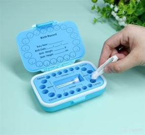 img 3 attached to 👶 Adorable Blue Baby Tooth Box with English Mark: Organize Keepsakes & Memories!