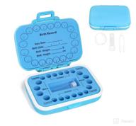 👶 adorable blue baby tooth box with english mark: organize keepsakes & memories! logo