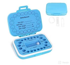 img 4 attached to 👶 Adorable Blue Baby Tooth Box with English Mark: Organize Keepsakes & Memories!