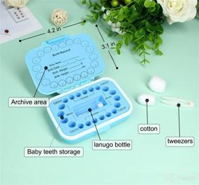 img 1 attached to 👶 Adorable Blue Baby Tooth Box with English Mark: Organize Keepsakes & Memories!